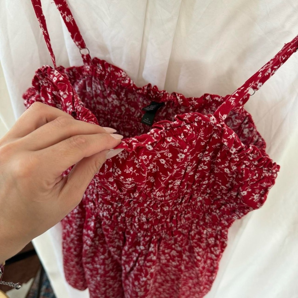 Wild Fable 🌹🌷💋 womens red floral mini sundress - size medium - Picture 8 of 8